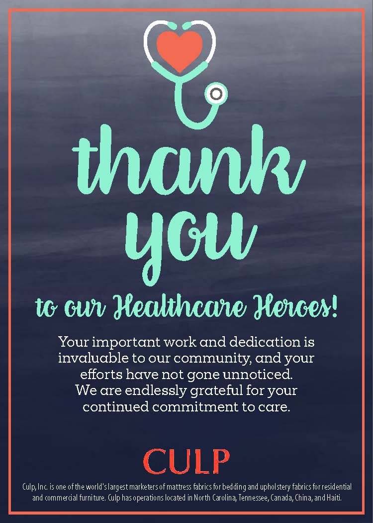 Culp, Inc. Thanks Healthcare Workers With Lunches And Gifts 11