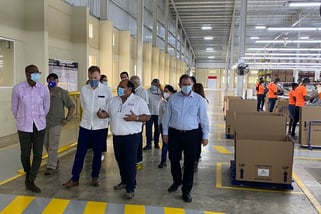 Walking the floor US Embassy visit to Culp Haiti